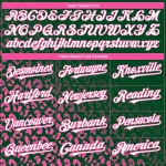Custom Kelly Green White-Pink 3D Pattern Design Leopard Print Fade Fashion Authentic Baseball Jersey - Image 4