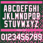 Custom Kelly Green White-Pink 3D Pattern Design Leopard Print Fade Fashion Authentic Baseball Jersey - Image 5