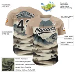Custom White Black 3D Pattern Design Mountains Landscape Authentic Baseball Jersey - Image 3