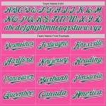 Custom Pink Kelly Green-White 3D Pattern Design Gradient Style Twinkle Star Authentic Baseball Jersey - Image 4