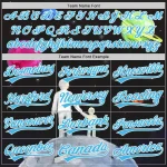 Custom Black Sky Blue-White 3D Pattern Design Father's Day Family Love Authentic Baseball Jersey - Image 4