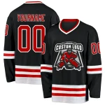 Custom Black Red-White Hockey Jersey - Image 2