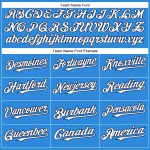 Custom Electric Blue White-Navy Authentic Baseball Jersey - Image 4
