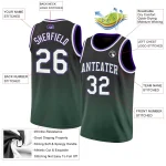 Custom Black White-Green Authentic Fade Fashion Basketball Jersey - Image 2