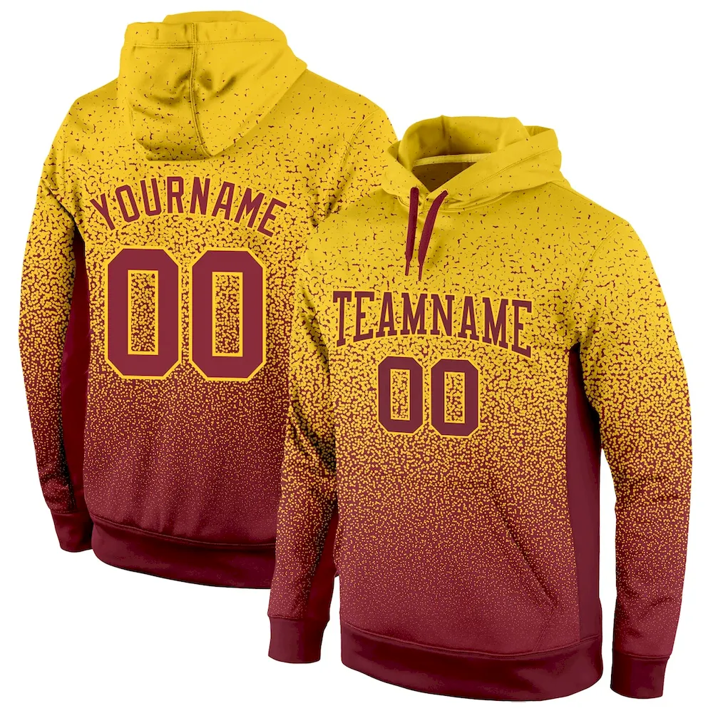 FadeFashion0283.webp Custom Stitched Gold Burgundy Fade Fashion Sports Pullover Sweatshirt Hoodie - Image 1