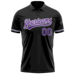 Custom Black Purple-White Performance Vapor Golf Polo Shirt - Image 2