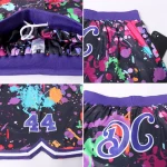 Custom Graffiti Pattern Purple-White 3D Splashes Authentic Basketball Shorts - Image 4