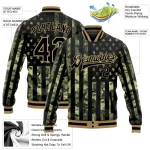 Custom Camo Black-Old Gold American Flag Fashion 3D Bomber Full-Snap Varsity Letterman Salute To Service Jacket - Image 3