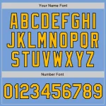 Custom Light Blue Gold-Black Bomber Full-Snap Varsity Letterman Jacket - Image 5