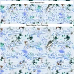 Custom White Light Blue Branches And Leaves 3D Pattern Design Bomber Full-Snap Varsity Letterman Jacket - Image 4
