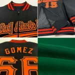 Custom Kelly Green Royal-White Bomber Varsity Letterman Two Tone Zipper Jacket - Image 2