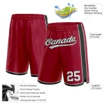 Custom Maroon White-Black Authentic Basketball Shorts - Image 2