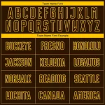 Custom Brown Yellow Pinstripe Fade Fashion Sublimation Soccer Uniform Jersey - Image 4