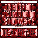 Custom Black Red-White Hexagons Pattern Sublimation Soccer Uniform Jersey - Image 6