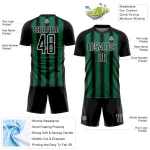 Custom Black Kelly Green-White Line Sublimation Soccer Uniform Jersey - Image 4
