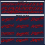 Custom Navy White-Red Pinstripe Authentic Split Fashion Baseball Jersey - Image 4