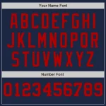 Custom Navy White-Red Pinstripe Authentic Split Fashion Baseball Jersey - Image 5