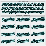 Custom White (Black Teal Pinstripe) Black-Teal Authentic Baseball Jersey - Image 4