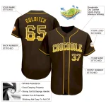 Custom Brown Gold-White Authentic Drift Fashion Baseball Jersey - Image 3