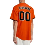 Custom Orange Black-White Authentic Baseball Jersey - Image 2