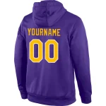 Custom Stitched Purple Gold-White Sports Pullover Sweatshirt Hoodie - Image 3
