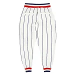 Custom White Navy Pinstripe Navy-Red Sports Pants - Image 2